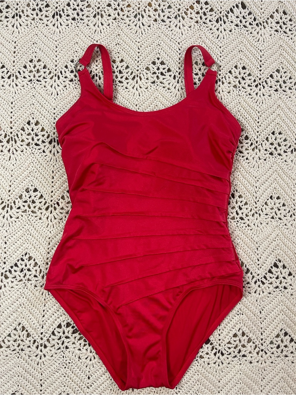 Calvin Klein red one piece swim suit 14 - Picture 5 of 12